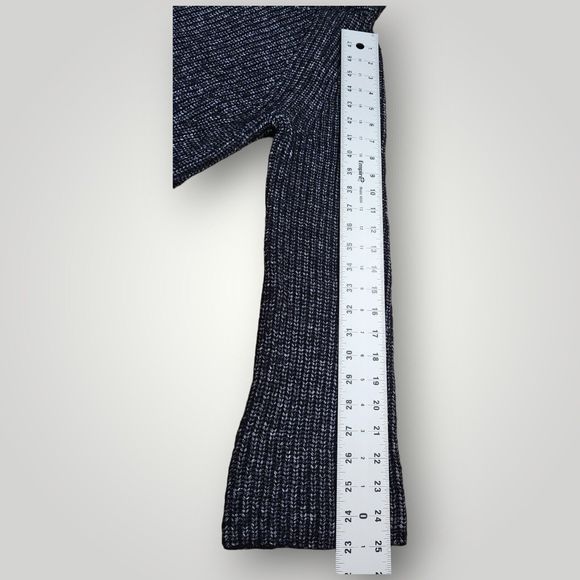 Ann Taylor Women's S Navy Blue White Marled Ribbed- Knit Mock Neck Sweater - Picture 8 of 9